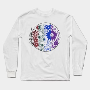 Multicoloured Floral design illustration pattern Long Sleeve T-Shirt